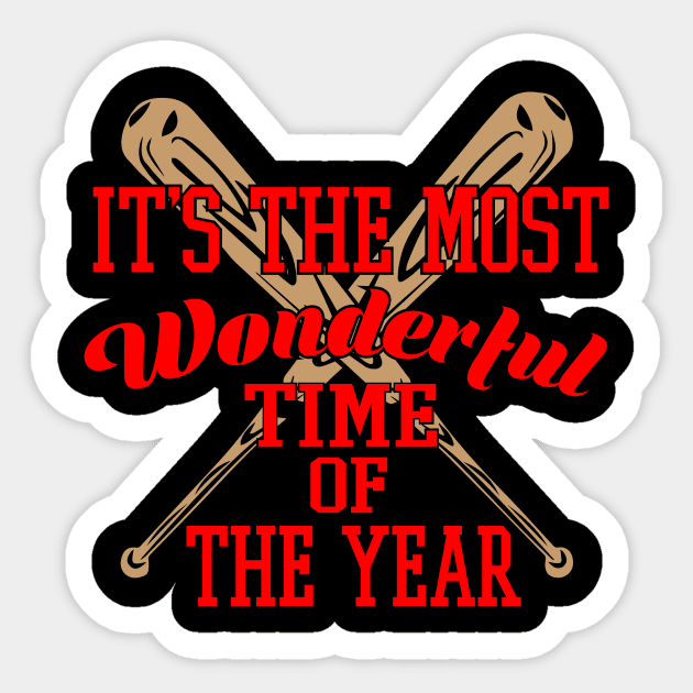 Baseball - It's The Most Wonderful Time Of Year Sticker by fromherotozero